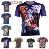 Verão de o 3D criativo Animal t-shirt, Cão / tiger 3D impresso T de manga curta