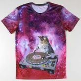 Dj cat / crânio / star wars / palhaço estranho / the punisher / homens T Shirt da forma O pescoço de