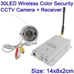 30LED sem fio Cor da câmera de segurança CCTV + Receptor