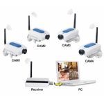 2.4GHz Digital Wireless Security Kit com 4 canais, suporte d